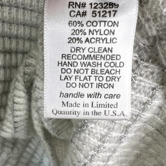 Michael Lauren V-Neck Pullover Sweater White Gray Striped Lightweight Knit SMALL - Picture 4 of 5